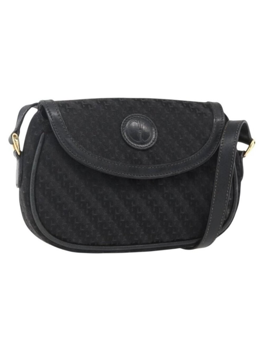 Authentic GUCCI Shoulder Bag Old Gucci Black Gold - Picture 1 of 16